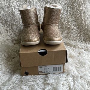UGG Keelan Gold Glitter Boots, 7 Toddler